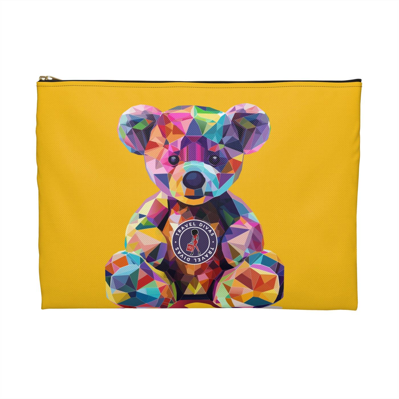 Diva Bear Yellow Accessory Pouch