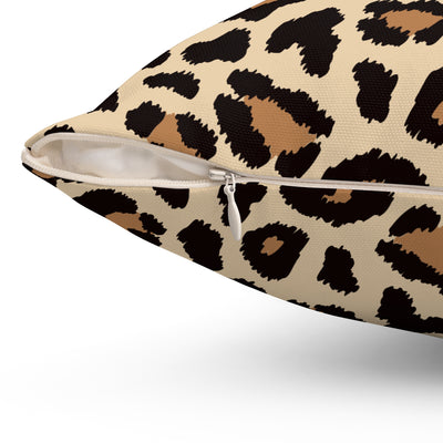 Leopard Spun Polyester Square Pillow