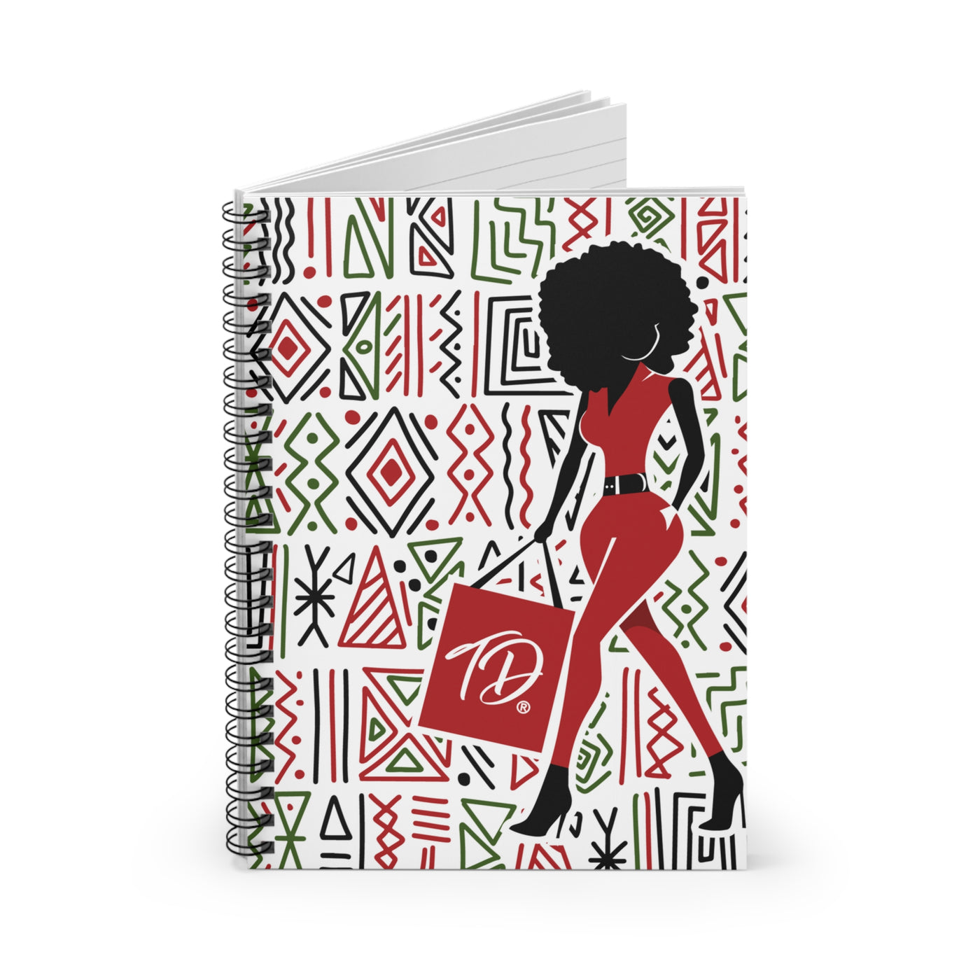 Travel Divas Afrocentric Spiral Notebook - Ruled Line