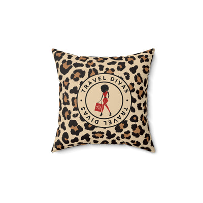 Leopard Spun Polyester Square Pillow