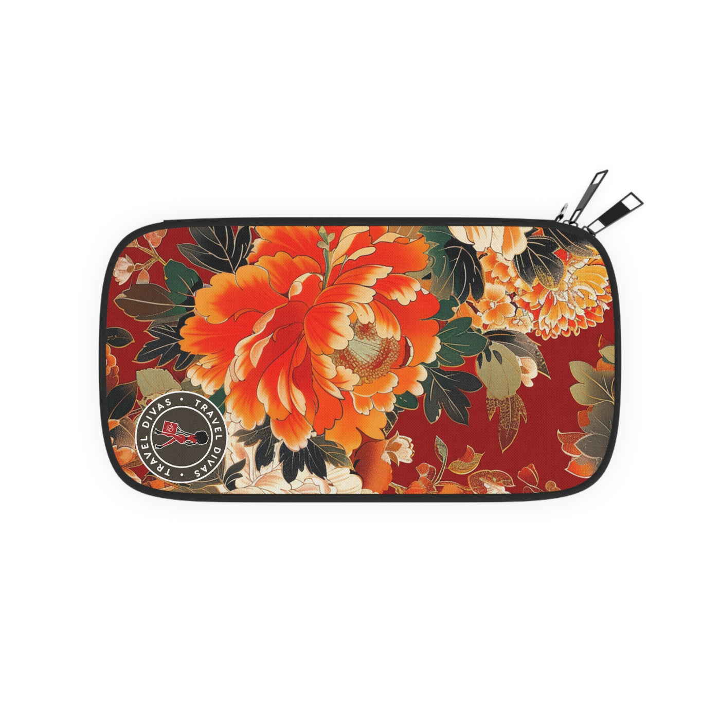 Orange Flowers Passport Wallet