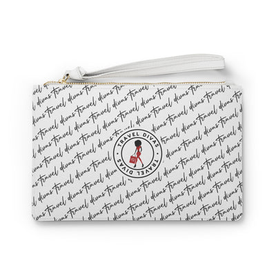 Travel Divas Script Clutch Bag