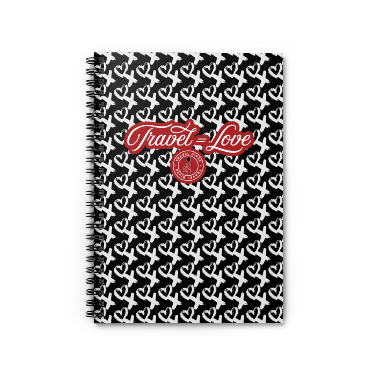 Travel Equals Love Spiral Notebook - Ruled Line