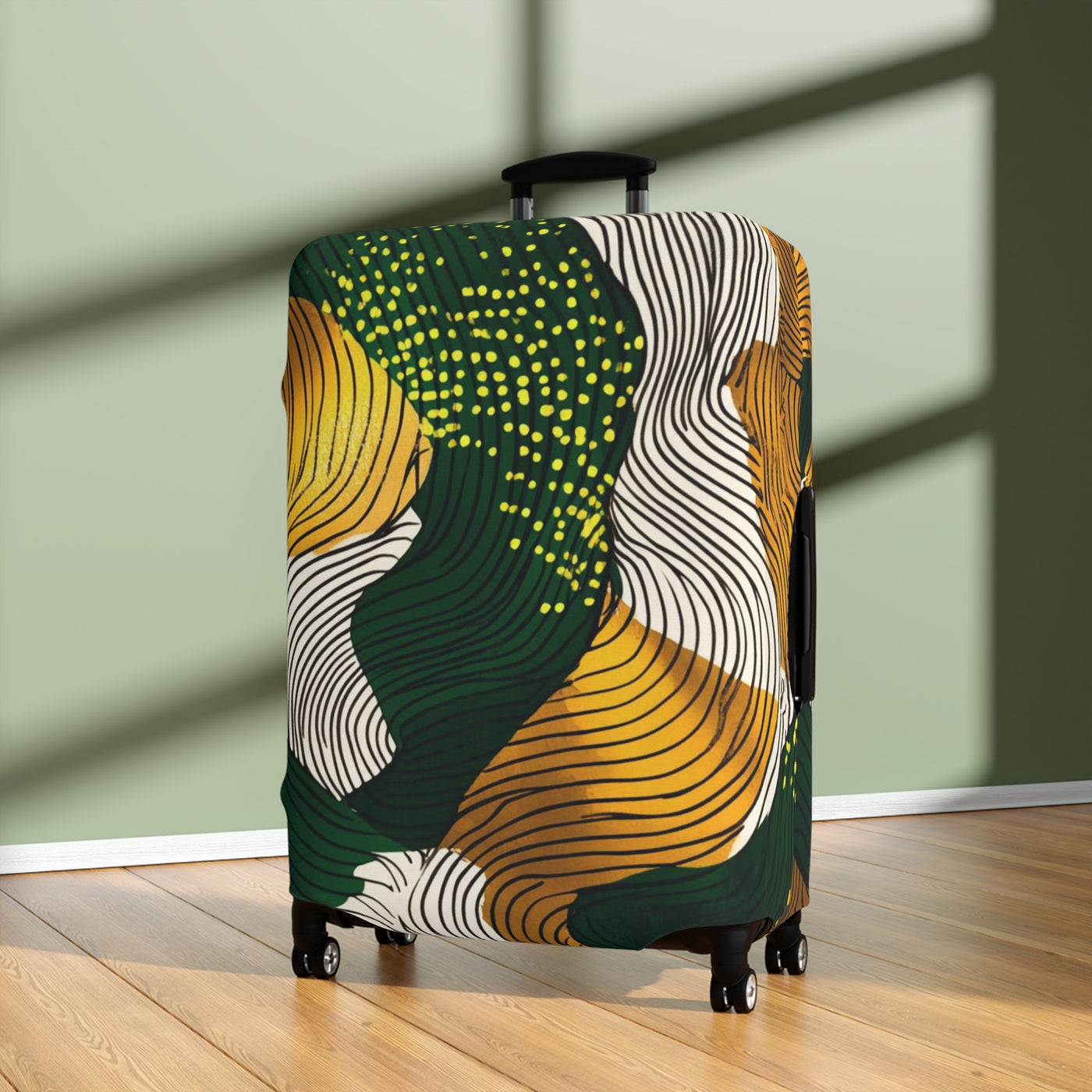 Golden Currents Luggage Cover