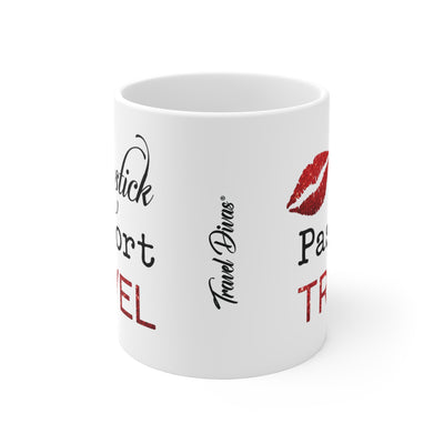 Lipstick, Passport, Travel Mug 11oz