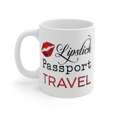 Lipstick, Passport, Travel Mug 11oz