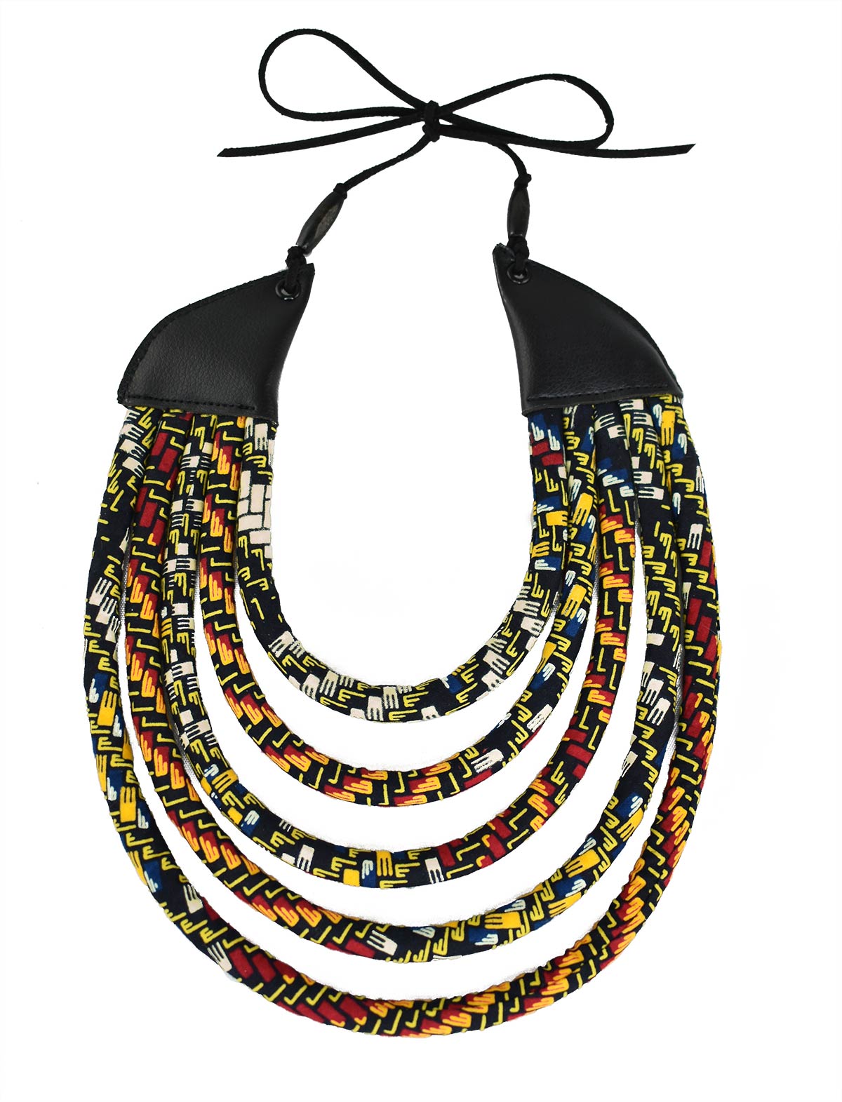 African Choker & Bib Necklace Set | The Monarch Kente African Choker & Bib Necklace Set | Multi-layered Necklace Set | Ketepa Conversation Piece | Afrocentric | Cloth & Cord