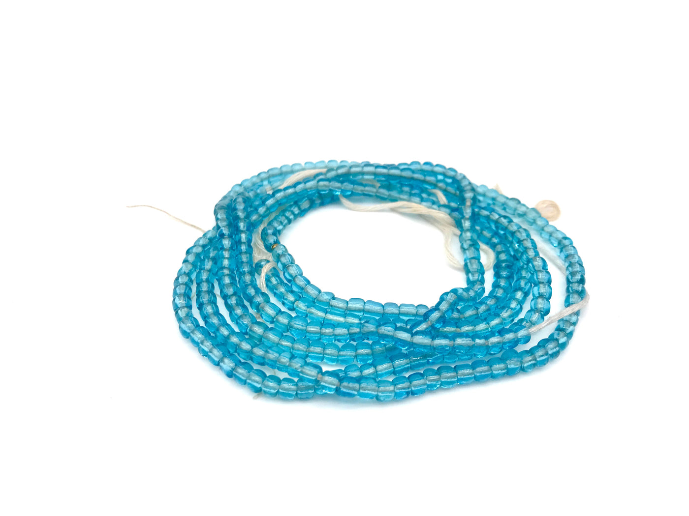 Clear Aqua Blue Waist Bead for Women | Waist Beads | Large Seed Beads | Afrocentric | Cloth & Cord