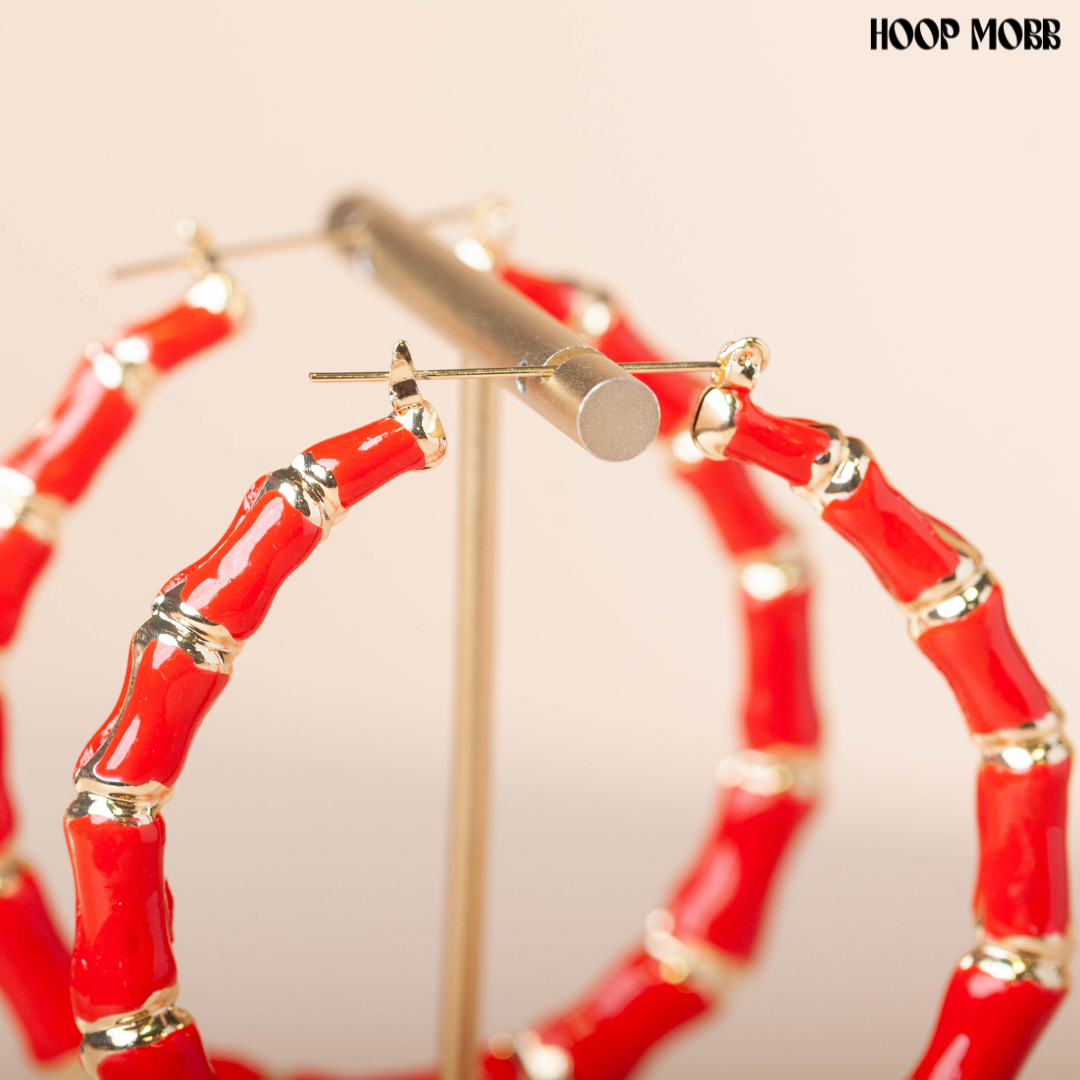 CLASSIC BAMBOO HOOPS - RED