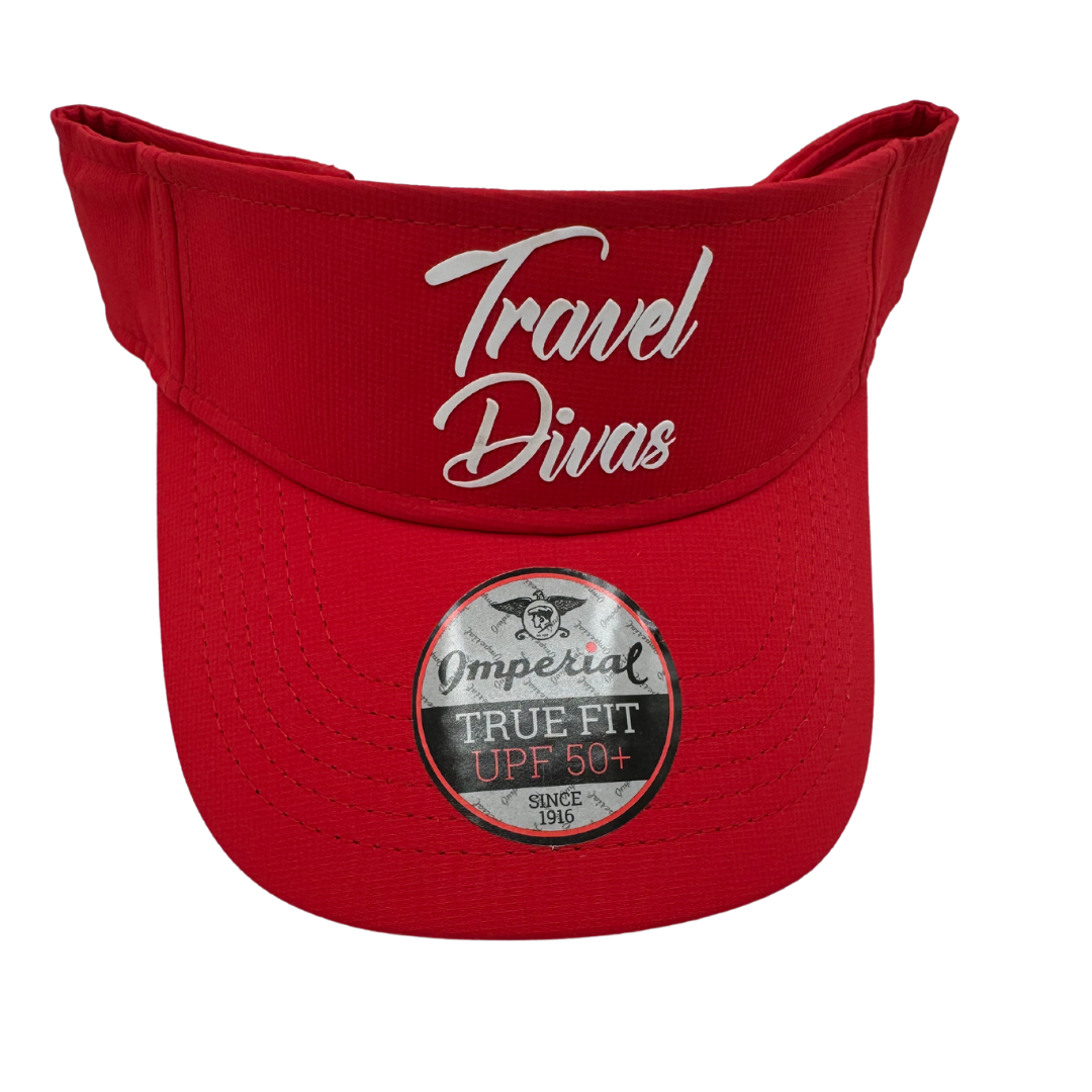 Travel Divas Script Visor - Red