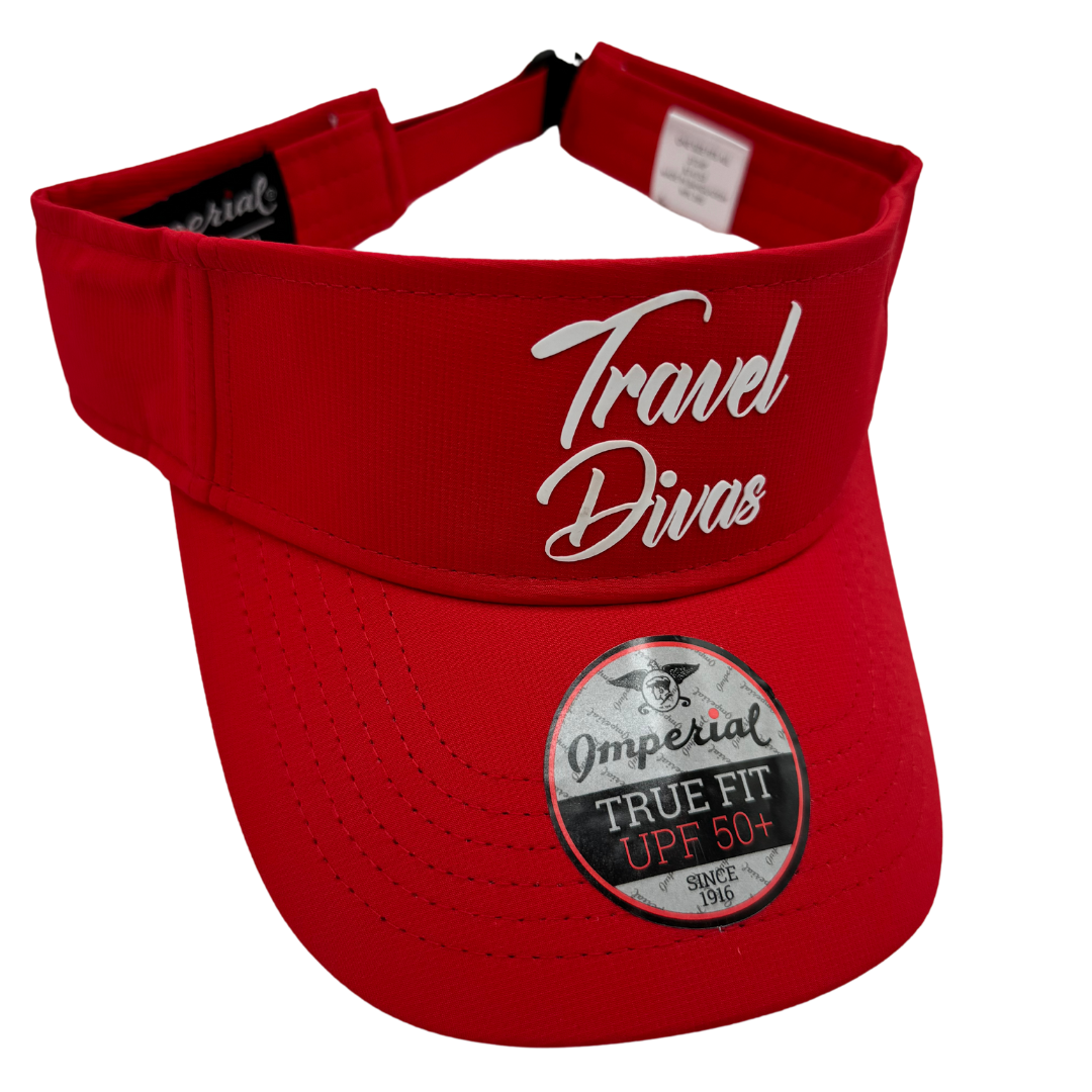 Travel Divas Script Visor - Red