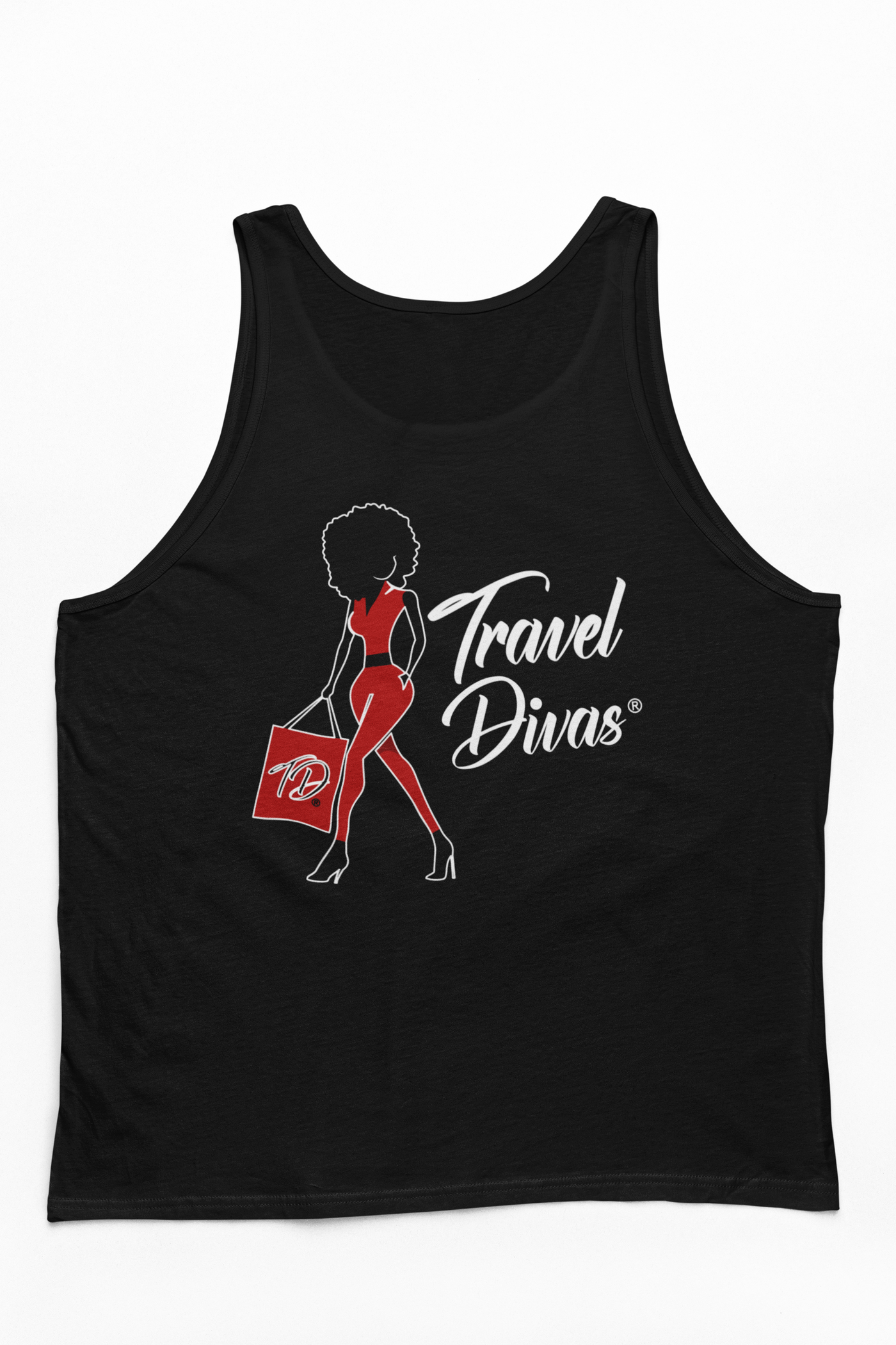 Official Travel Divas Logo Unisex Tank Top Black Edition